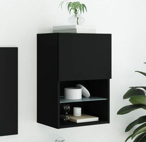 vidaXL TV-Schrank mit LED-Leuchten Schwarz 40,5x30x60 cm