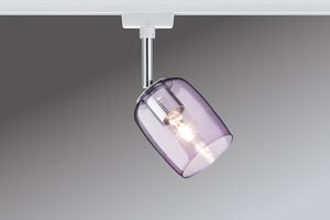 Paulmann 95345 URail System - Schienenleuchte Spot Blossom max. 1x25W G9 Weiß/Pink transparent 230V Metall/Glas