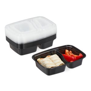 relaxdays 10er Set Meal Prep Boxen 2 Fächer