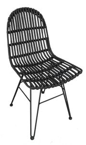 SIT Möbel Stuhl | Sitzschale Rattan | Gestell Metall | B 50 x T 60 x H 84,5 cm | 05324-11 | Serie RATTAN