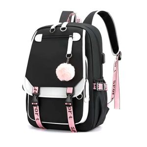 Puschel Mädchen Rucksack Backpack Tasche Schultasche 46 x 29 x 16 cm – Schwarz