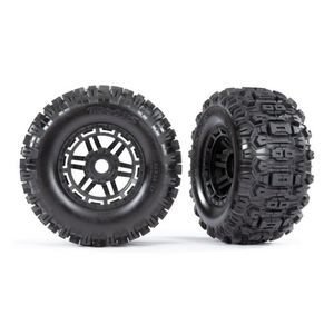 TRAXXAS Reifen auf Felge schwarz (Dual-Profil 2.8/3.6) Sledgehammer TRX8973