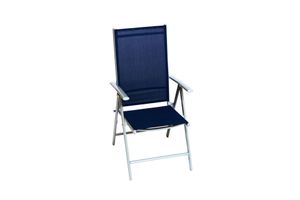Skládací židle Merxx "Amalfi" - hliníkový rám s textilním potahem námořnická modř