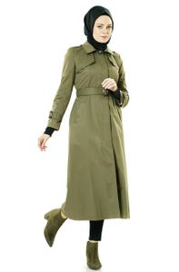 Damen Mantel Trenchcoat Jacke Langmantel Khaki Größe 44