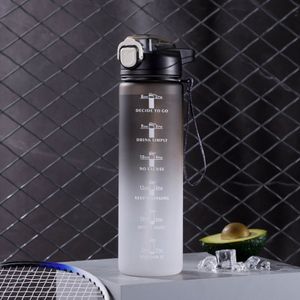 1000ML Trinkflasche Sportflasche Wasserflasche Getränkeflasche mit Strohhalm Schwarz Trinkflaschen