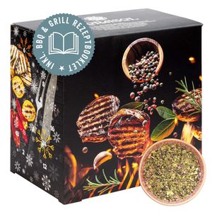 Corasol Premium BBQ & Grillgewürze Adventskalender mit 24 Gewürz-Mischungen und Rezept-Booklet, die Gewürz Gourmet Geschenkidee (284 g)