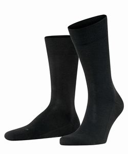 FALKE Herren Socken - Sensitive London, Strümpfe, Uni, Baumwollmischung, 39-46 Schwarz 43-46