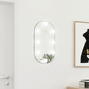 Prolenta Premium  Spiegel mit LED-Leuchten 60x30 cm Glas Oval