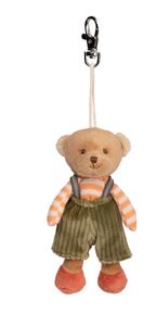 Bukowski Schlüsselanhänger Teddybär Baby Mavi in grüner Latzhose 10 cm