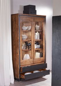 Vitrine 110x204cm 'Genua' Akazie gebürstet