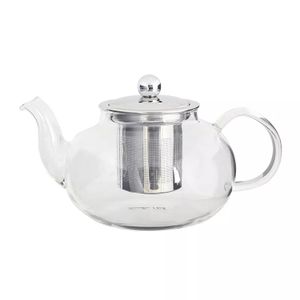 Wiladu Teekanne Merlano 1L aus Borosilikatglas mit Edelstahlsieb Tee Kanne Teebereiter Glaskanne mit Deckel Spülmaschinenfest Aktiv
