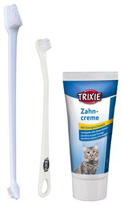 Trixie Zahnpflege-Set für Katzen, mit 2 Zahnbürsten