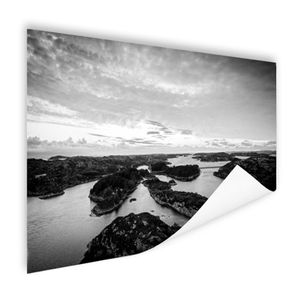 MuchoWow® Poster Nordseeinseln schwarz-weiß Foto 120x90 cm - Wandbild