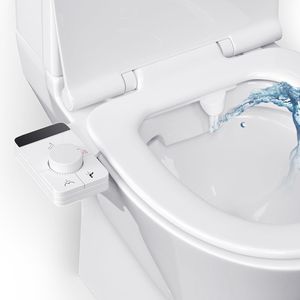 Bidet-Aufsatz für Toilette, nicht elektrisches Kaltwasser-Bidet mit selbstreinigender Doppeldüse (Vorder- und Rückspülung), einstellbarer Wasserdruck