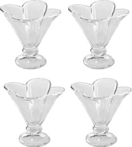 Intirilife 4er Set Eisschalen aus Glas - 12.2 x 11.2 cm - 4 x 150 ml - Eisgläser Eisbecher Dessertgläser mit Standfuß Intirilife 4er Set Eisschalen aus Glas - 12.2 x 11.2 cm - 4 x 150 ml - Eisgläser Eisbecher Dessertgläser mit Standfuß