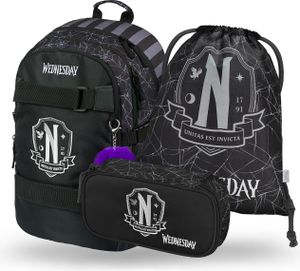 BAAGL Skate Wednesday Rucksack-Set 3tlg: Rucksack, Federmäppchen, Turnbeutel