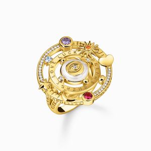 Thomas Sabo TR2445-565-7 Damenring im Kosmischen Design Goldfarben, 56/17,8