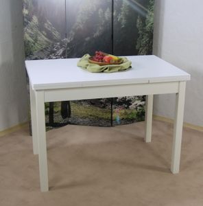 Esstisch Küchentisch Hugo II,  67x104 cm ausziehbar bis 164 cm, weiß