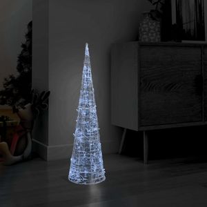 vidaXL LED-Kegel Acryl Weihnachtsdeko Pyramide Kaltwei? 90 cm