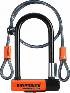 Kryptonite Evolution Mini-7 W/120cm Flex 83x178mm Orange/Black Oceľové lanko-Zámok