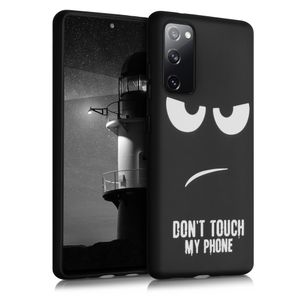 kwmobile Hülle kompatibel mit Samsung Galaxy S20 FE - Handyhülle Silikon Case - Don't touch my Phone Weiß Schwarz