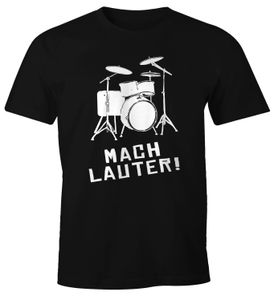 Schlagzeug T-Shirt Herren Mach Lauter Fun-Shirt Moonworks®  L