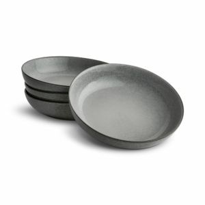 Springlane Geschirr grau, Steingut - Suppenteller 4er-Set