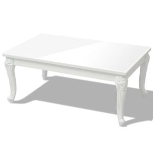 konferenčný stolík vidaXL 100x60x42 cm vysoký lesk biely