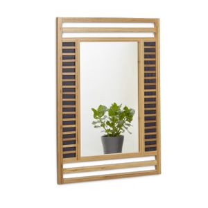 relaxdays Bambus Spiegel mit dekorativem Rahmen