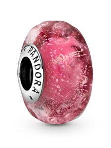 Pandora Colours Charm 798872C00 Wavy Fancy Pink Silber 925 Pink Murano Glas