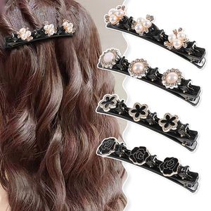 Haarspangen für Frauen, 4 Haarspangen, Kleeblatt-Strass-Haarspangen, Haarspangen, Haarspangen, Haarschmuck für Mädchen