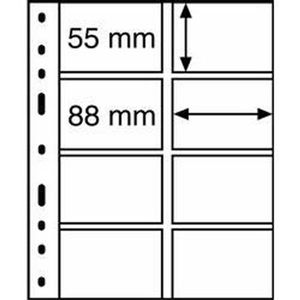 Kunststoffhüllen OPTIMA, 4er Einteilung, für Telefonkarten,klar, 10er Pack