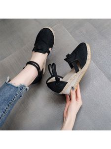 Damen Sommer Keil Sandalen Anti Rutsch Plattform Sandale Leichtgewicht Knöchelriemen Freizeitschuhe Schwarz,Größe:EU 41