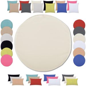 Kissenhülle (Serie Ellen) Ø 60cm Zierkissenhülle Dekokissenhülle Dekokissen, Farbe: Beige