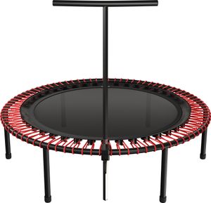 bellicon Fitness Trampolin 125cm (Rot) mit Seilring-Federung bis 90kg (Medium) | Stabile Schraubbeine & T-Stange | Dreiteiliger Rahmen |  Germany
