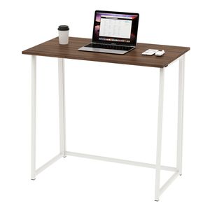 Dripex Faltbar Tisch Schreibtisch Computertisch für Homeoffice Arbeitszimmer Klappbar PC Tisch (Braun)