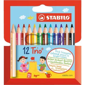 STABILO Trojhranné pastelky Trio hrubé krátke 12-kusové balenie