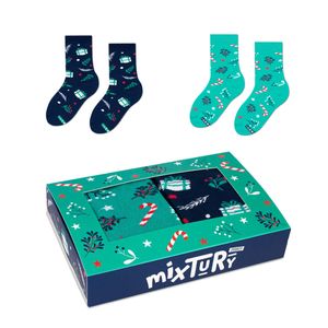 ZOOKSY Weihnachten Socken für Jungen und Mädchen GIFT BOX Bunte Weihnachtssocken mit Weihnachtsmotiv, 30-35
