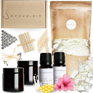 Soyovo DIY Kerzen Selber Machen Set – Kerzen Set Selber Machen – Soy Wax – Soya Wax for Candle Making – Kerze Selber Machen Wachs – Kerzen Set DIY – DIY Kerzen Set 7in1
