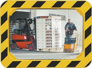Lustro bezpieczeństwa/ruchu drogowego H600xW800mm, żółto/czarne dla 2 kierunków 20m SPL