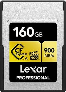 Lexar LCAGOLD160G-RNENG, 160 GB, CFexpress, 900 MB/s, Schockresistent, Temperaturbeständig, Vibrationsbeständig, Schwarz