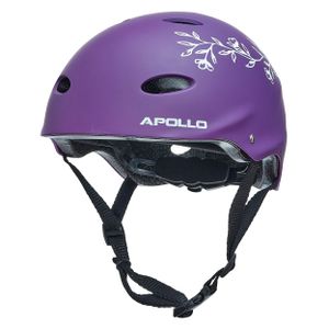 Apollo Skaterhelm Herren, Damen und Kinder | Kinderfahrradhelm | Verstellbar | Skateboard, Bmx Helm Kinder | Größe L/XL (55-62 cm) - Purple Flower