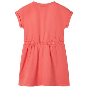 vidaXL Kinderkleid mit Kordelzug Korallenrosa 128