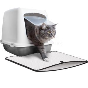 CanadianCat Company Katzenklo Matte Katzenstreu Matte weiss - 53 x 45 cm - Unterleger Vorleger Katzenmatte - wasserdicht, doppelte Auffangschicht