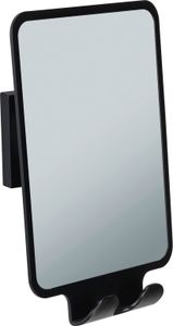 WENKO Vacuum-Loc® Antibeschlagspiegel Mod. Quadro Schwarz, Befestigen ohne Bohren