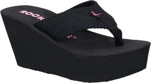 Rocket Dog Damen Diver Gewebe Slip On Pantoletten mit Keilabsatz FS6023 (39 EU) (Schwarz)