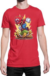 Mario Smash Koopa Herren T-shirt Super Mario Bros Luigi Bowser, XL / Rot