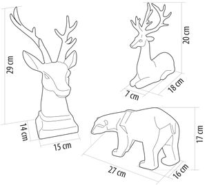 LED Polyresin Figur Goldenes Rentier warmweiße LEDs Dekoration batteriebetrieben