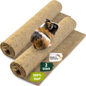 napfpower Hanfmatten für Nager 2 Stk. - Nagerteppich aus 100 % Hanf - Hanfmatte für Kaninchen, Hamster & Meerschweinchen