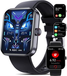 Diyarts Smartwatch (5,2 cm/2 Zoll) Multifunktionale Smartwatch, Sportuhr mit vielen Funktionen, Blutzuckermessung, Schlafüberwachung & über 50 Sportmo